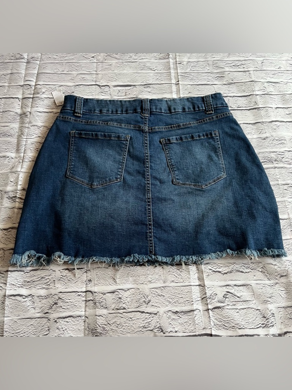 NEW no boudaries Indigo Distressed Denim Mini Skirt - Picture 4 of 7